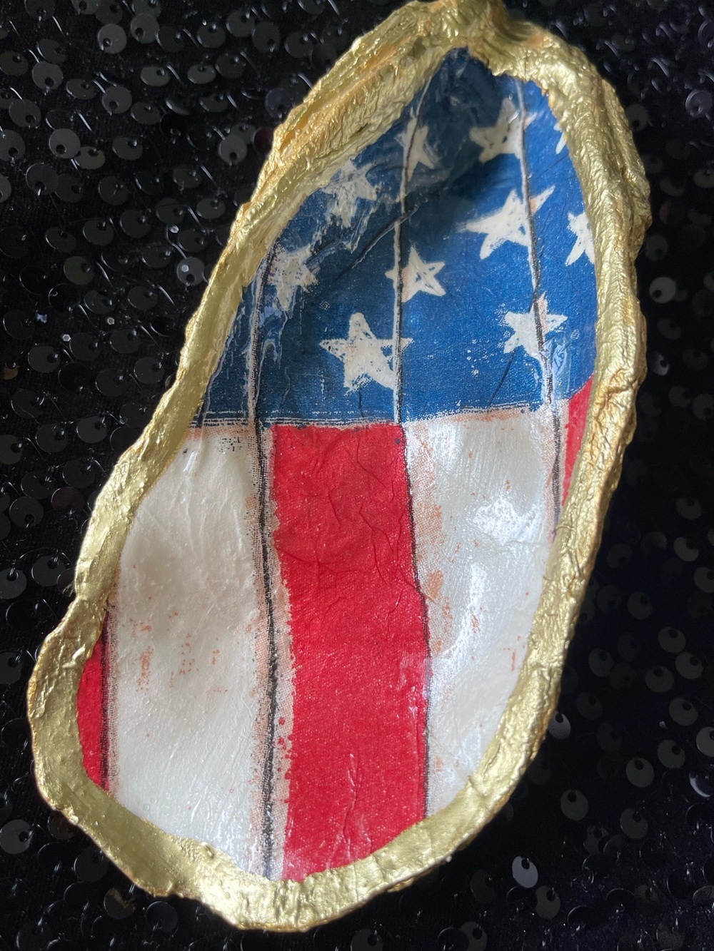 Distressed American Flag Trinket Tray